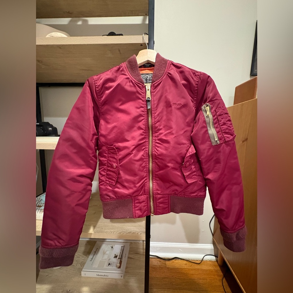 Schott NYC Burgundy bomber Jacket